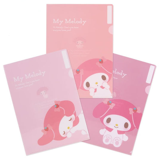 Sanrio My Melody Expressions 3-pc Clear File Folder Set