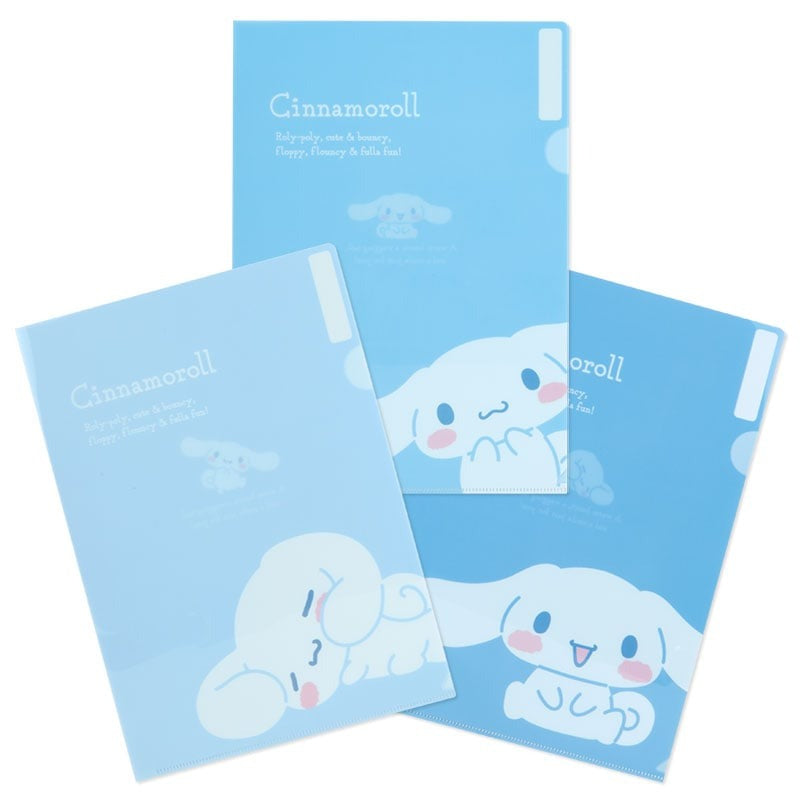 Sanrio Cinnamoroll Expressions 3-pc Clear File Folder Set