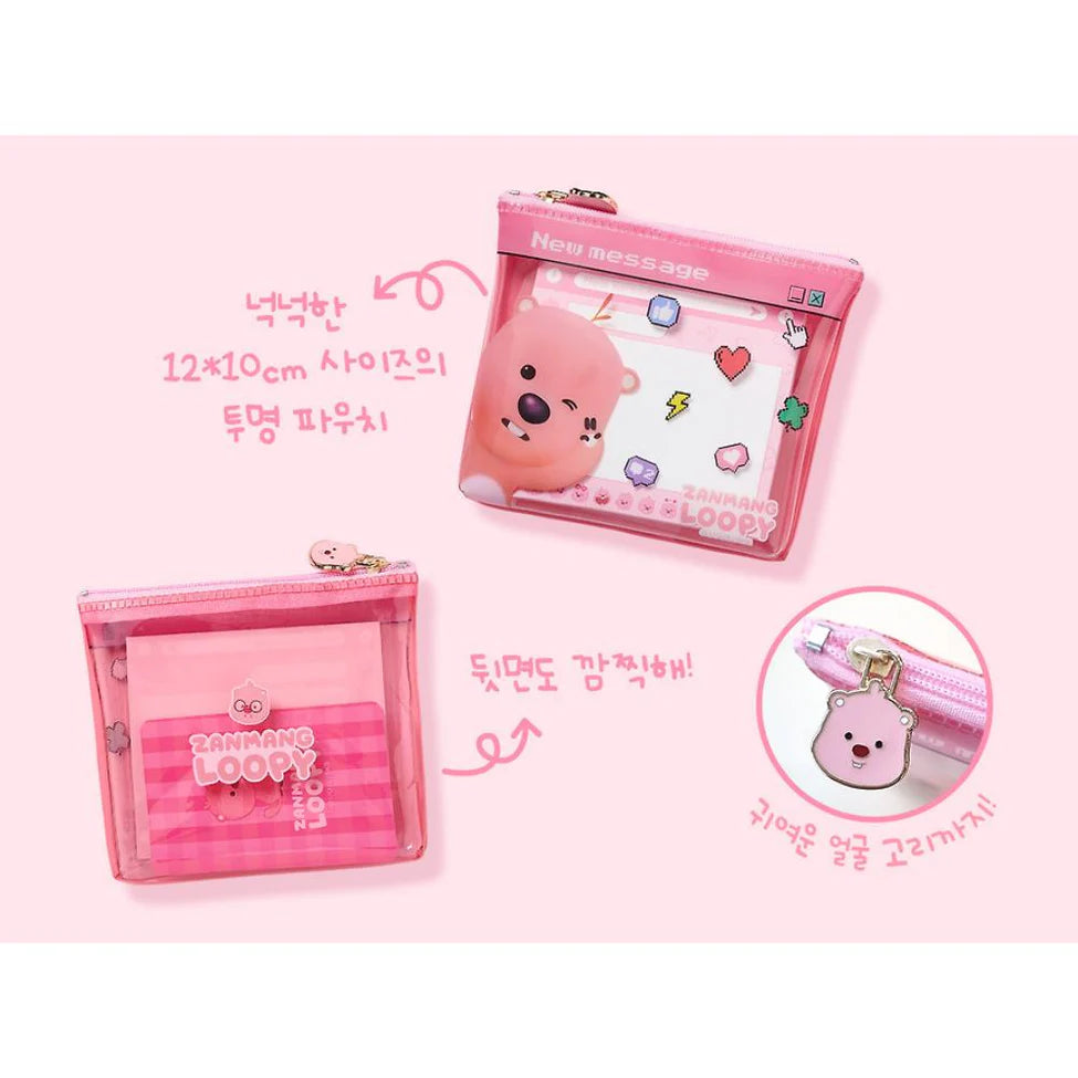 ZANMANG LOOPY PVC Pouch & Memo Note SET + Random Photo Card