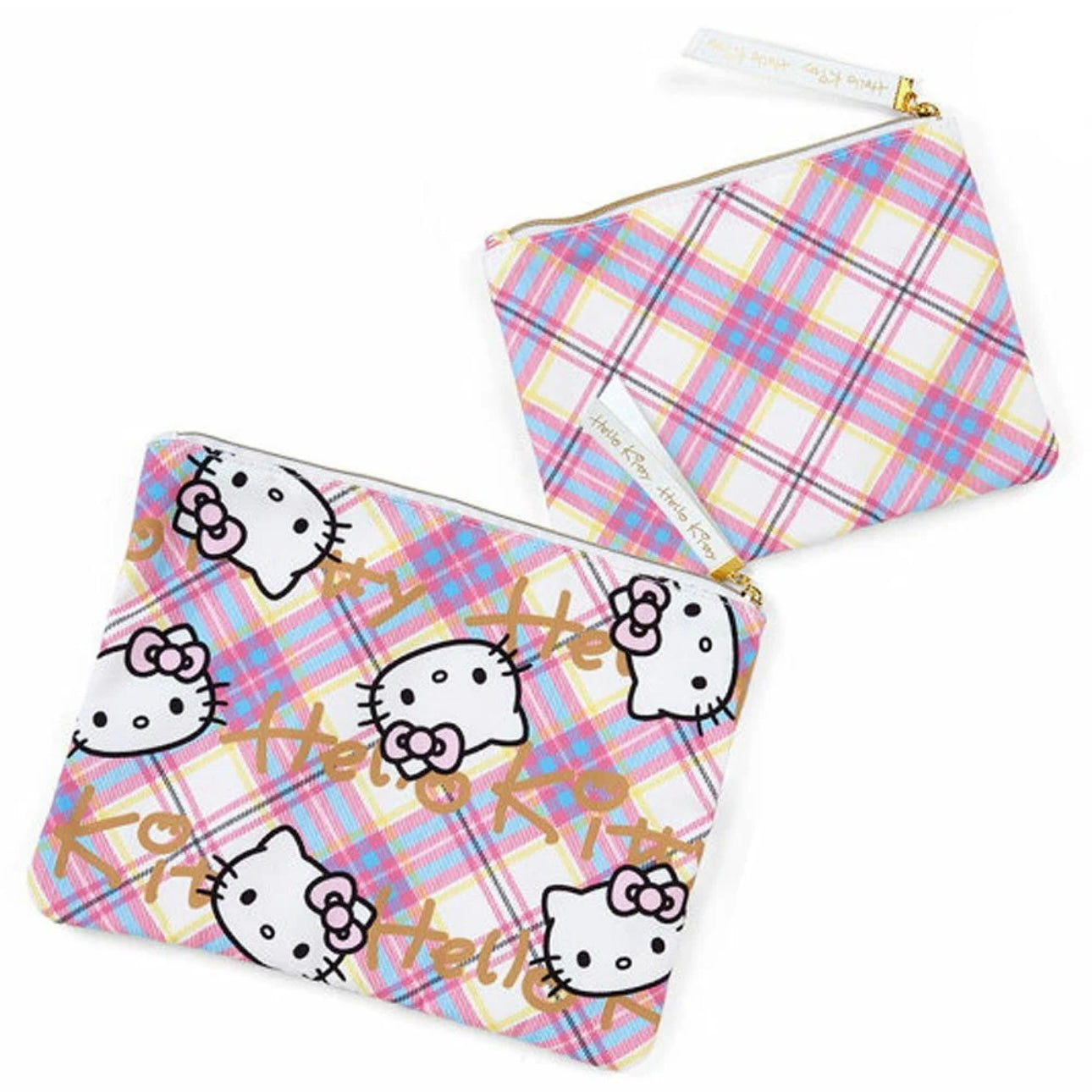 Sanrio Hello Kitty Flat Pouch Set :D-Tartan Come In 2