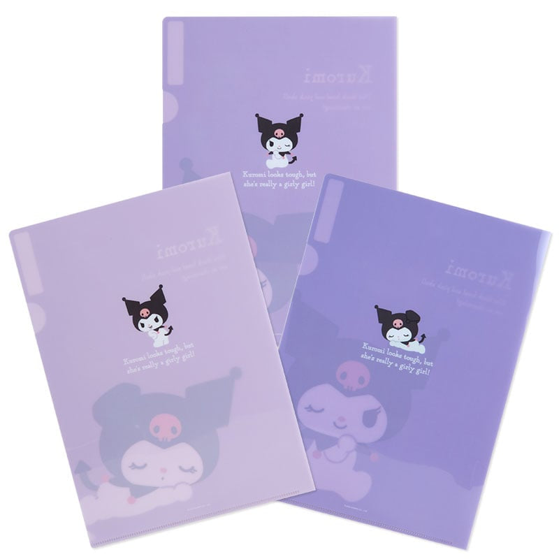 Sanrio Kuromi Expressions 3-pc Clear File Folder Set