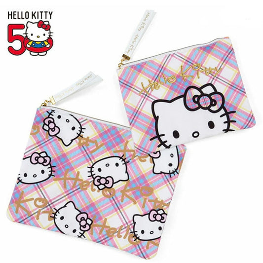 Sanrio Hello Kitty Flat Pouch Set :D-Tartan Come In 2