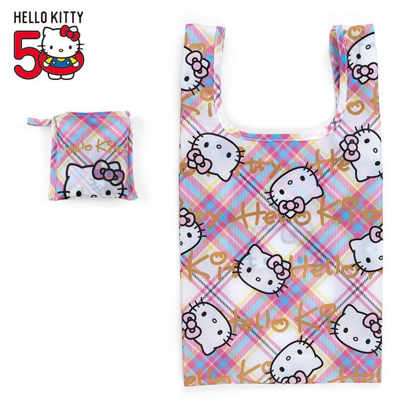 Hello Kitty Reusable Tote Bag (Hello Kitty Dress Tartan Series)